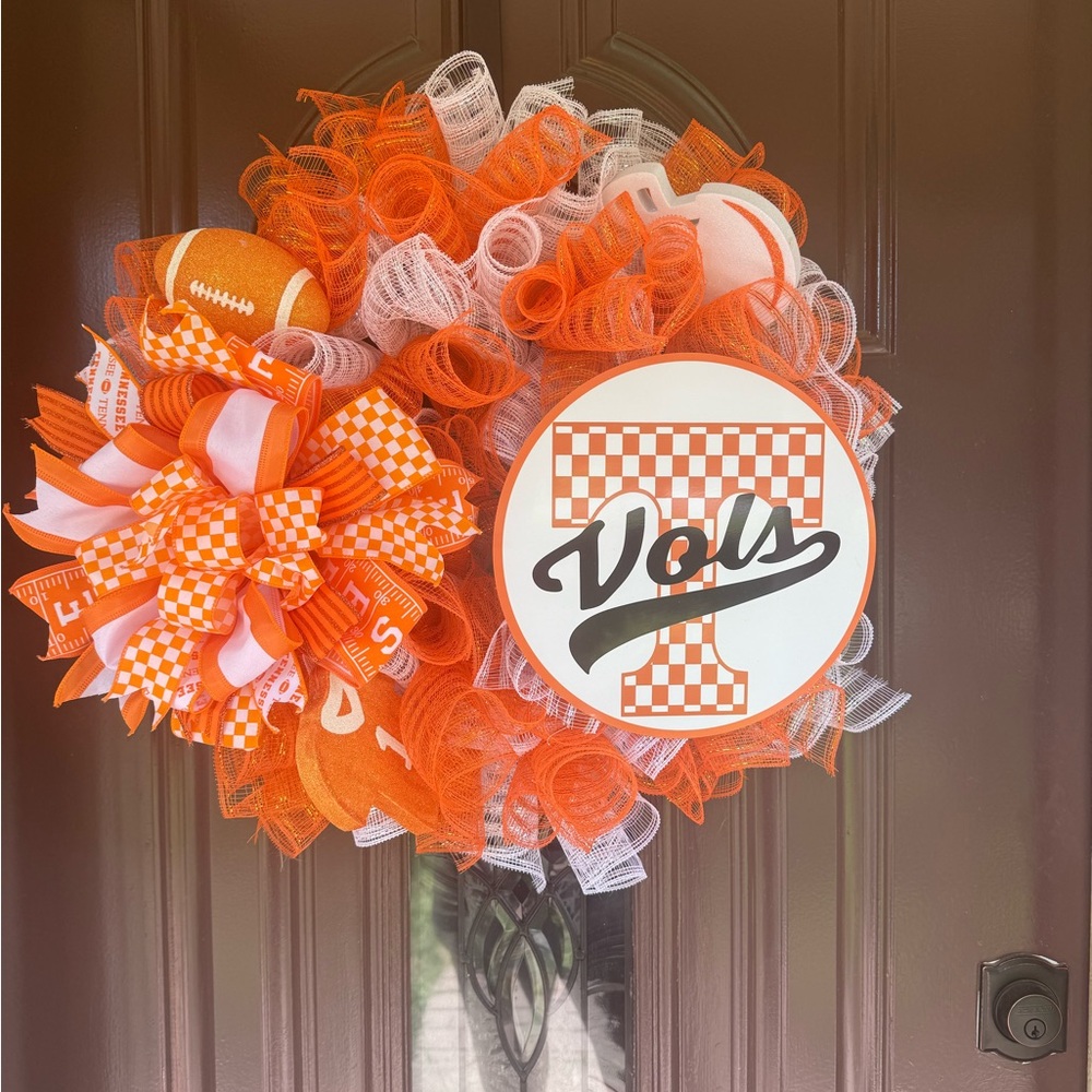 Orange and White Vols Wreath